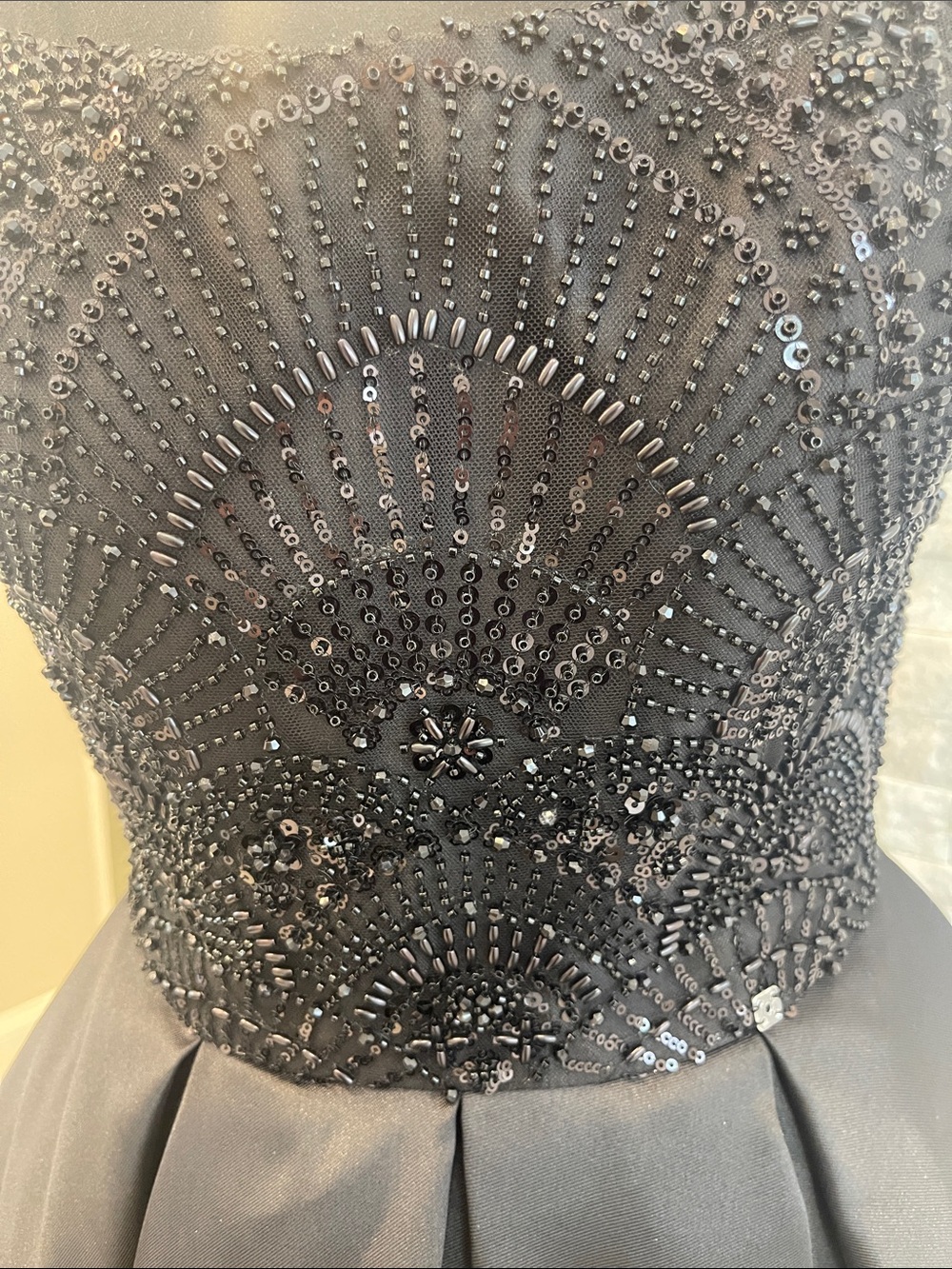 Jovani Black Beaded A-Line Gown - Picture 3 of 9